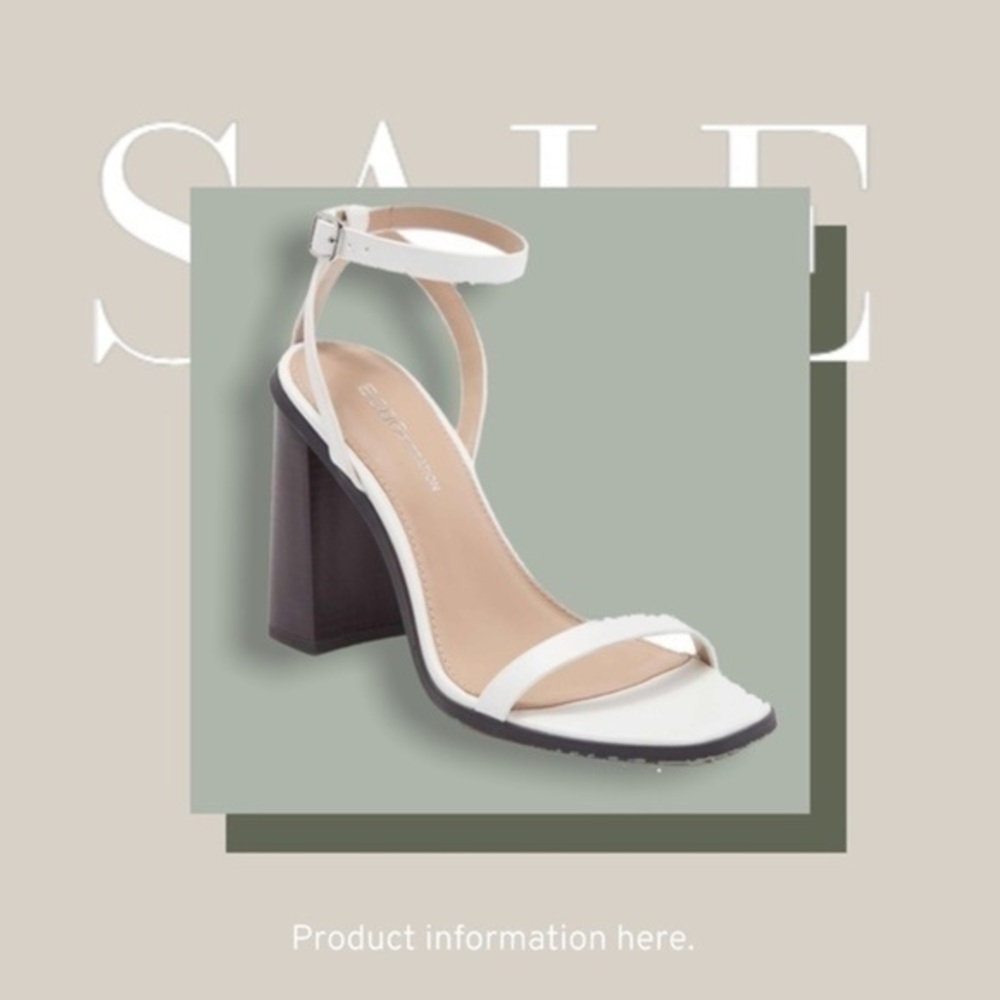 BCBG Ivory white sandal block heel